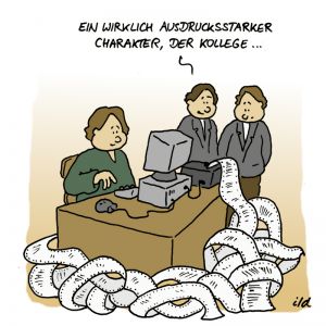 Computer-Cartoon: Ausdrucksstarker Charakter