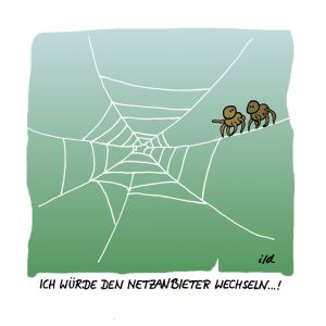 Computer-Cartoon: Netzanbieter wechseln