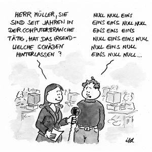 Computer-Cartoon: In der Computer-Branche